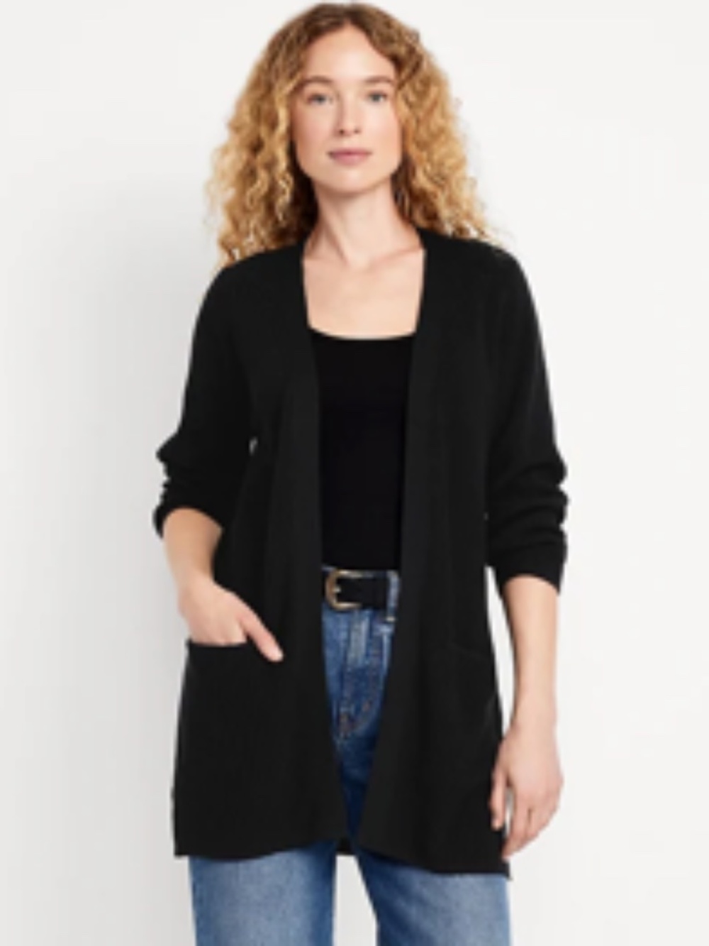 Old Navy Open Front Sweater Cardigan Small Black Knit